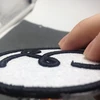 Custom 3D/puff embroidery patch heat cut border with heat seal on backing