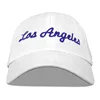 6 panel los angeles embroidered soft front panel cotton pre curved baseball cap