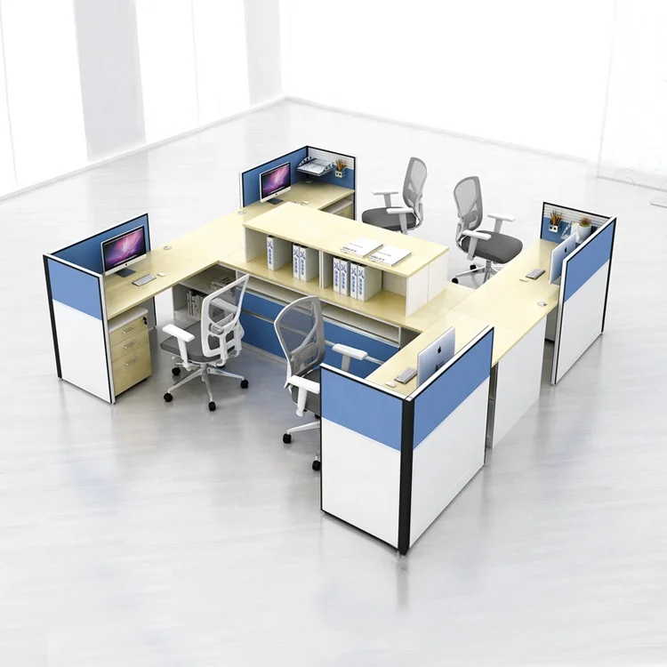 Modern Office Furniture Cubicle Partition Workstation For 4 Person ...