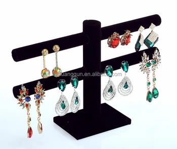 40 Holes Black Velvet Earrings Jewelry Display Stand Rack Holder For 40 Holes Black Velvet Earrings Jewelry Display Stand Rack Holder For Straight Hook