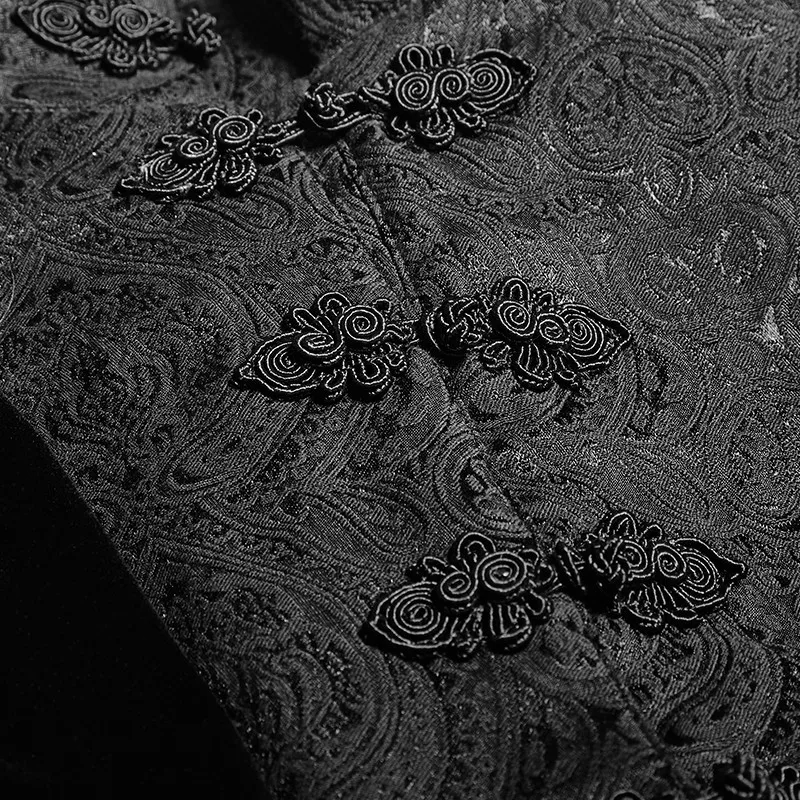 Y-696 Gothic Gorgeous Fake Two Pieces Swallow Tail Sleeveless Velveteen Jacket