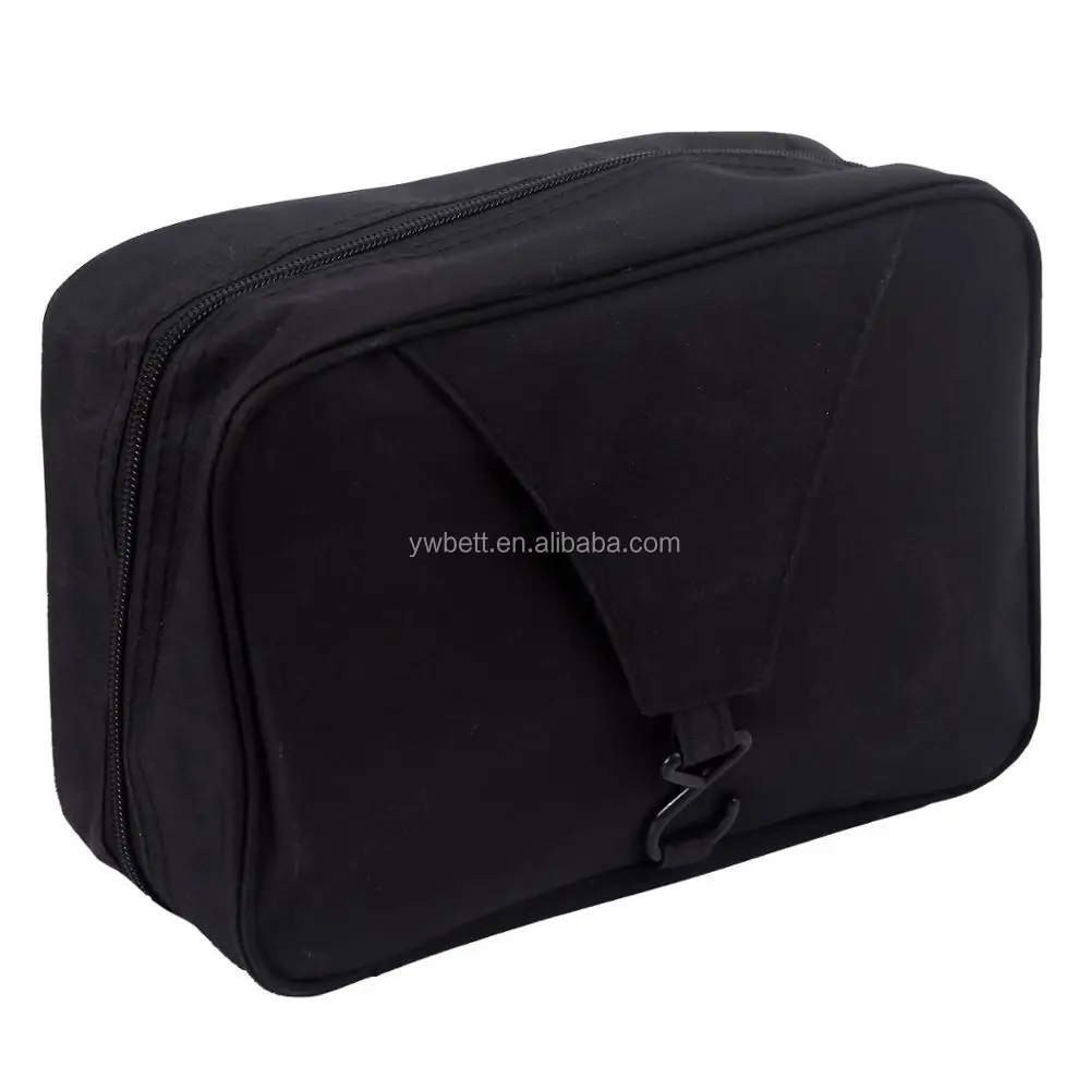 Personal Black Travel Shower Organizer Hanging Toiletry Wash Bag