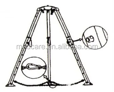self-lock confined space rescue tripod