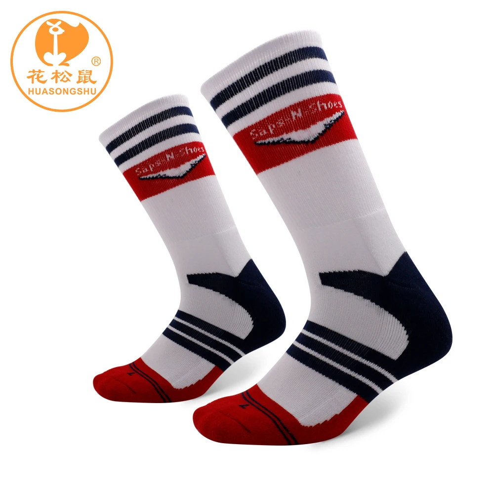 
China Direct Factory Crew Socks Warm Terry Sport Socks Striped Custom Compression Elite Basketball Football Socks 