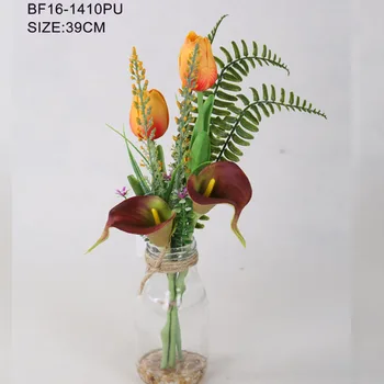 Fashionable Pu Artificial Tulip And Calla Lily Flower Arrangement