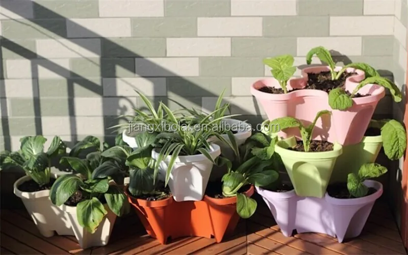 Hydroponic Vertical Plant Pot Stackable Cheap Plastic Flower Pot Buy