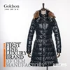 Fashion designer long warm fox fur hooded shiny ladies women winter goose down coat