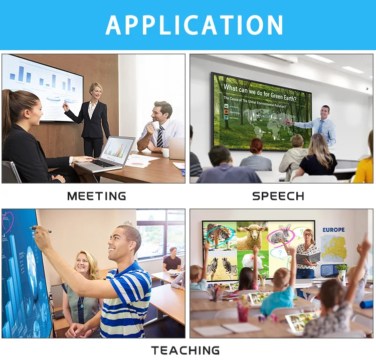 65 inch free standing movable smart board digital interactive whiteboard 4k wholesale prices