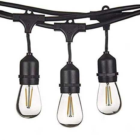 48FT Outdoor Light String E26 E27 S14 Edison Bulb included Christmas Waterproof  LED String Light