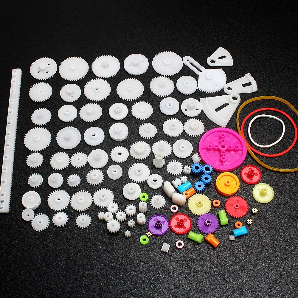 DIKAVS Plastic Gear Motor Reduction Gear Gear Sets Toy Gears Kit (package of 105 pcs)
