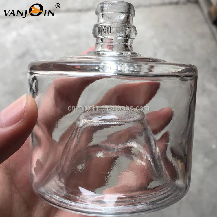 High Flint Quality 100ml 200ml 375ml Stackable Glass Rum Bottle With