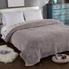 Luxury Autumn and Winter Plain Pure Flannel Embroidered Quilting Bedspread Only