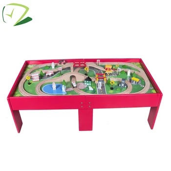 wooden toy train table