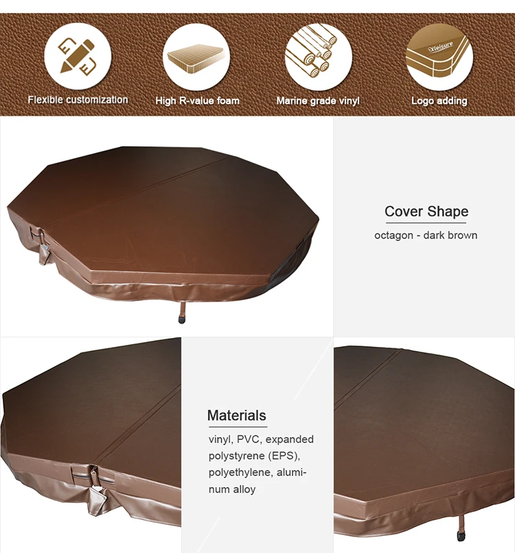 Energysaving Strong Waterproof Fiberglass Octagon Spa Hot Tub Cover