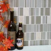 MM Mosaic stack piano pattern strip glass stone mix mosaic tile backsplash