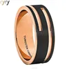 Gold jewellery rings comfort fit formal dress jewelry ring tungsten carbide ring for party