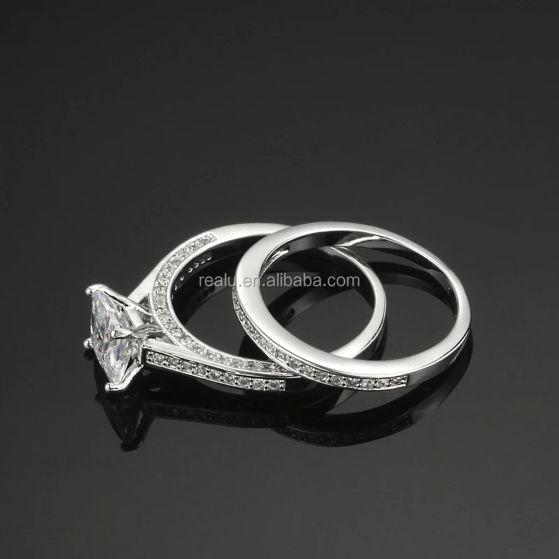 White Gold Plating Couple Ring Couple Platinum Rings ...