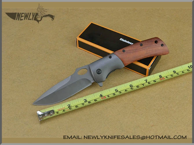 Tactical Utility Knife Wood Handle Pocket Knife