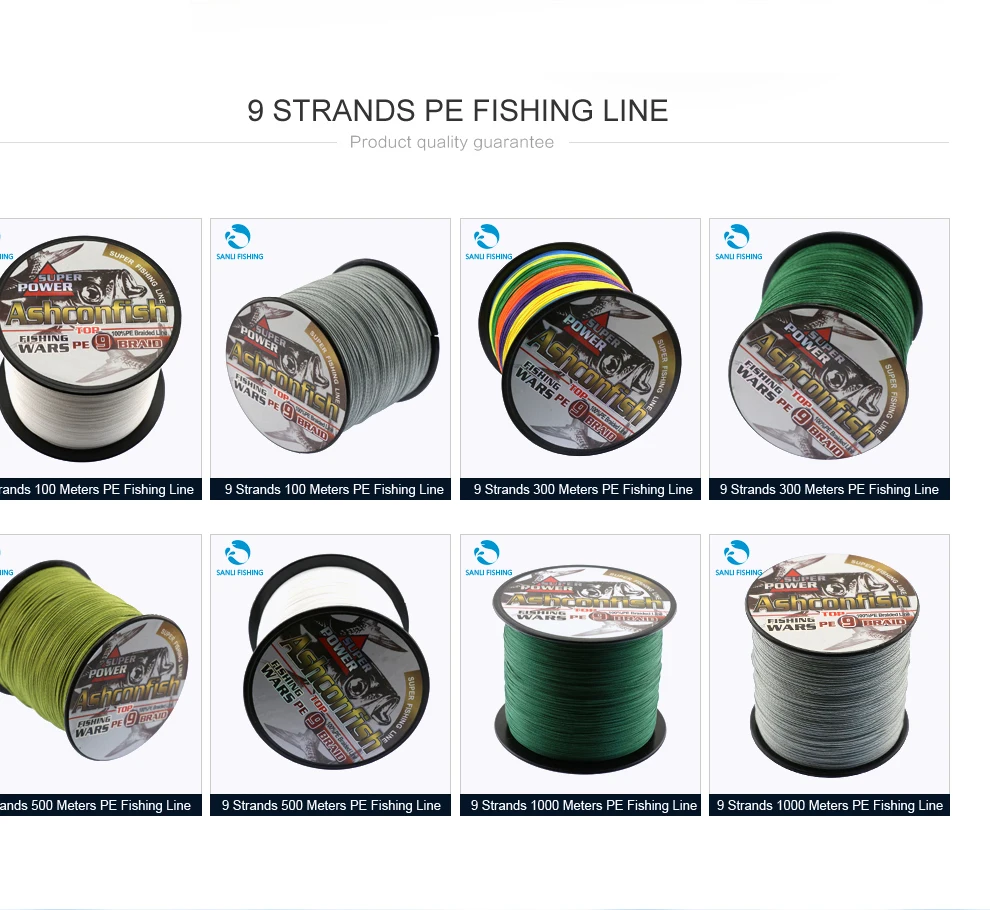 Super Strength Roundest 9 Strands 1000 Meters Pe Braided Fishing Line