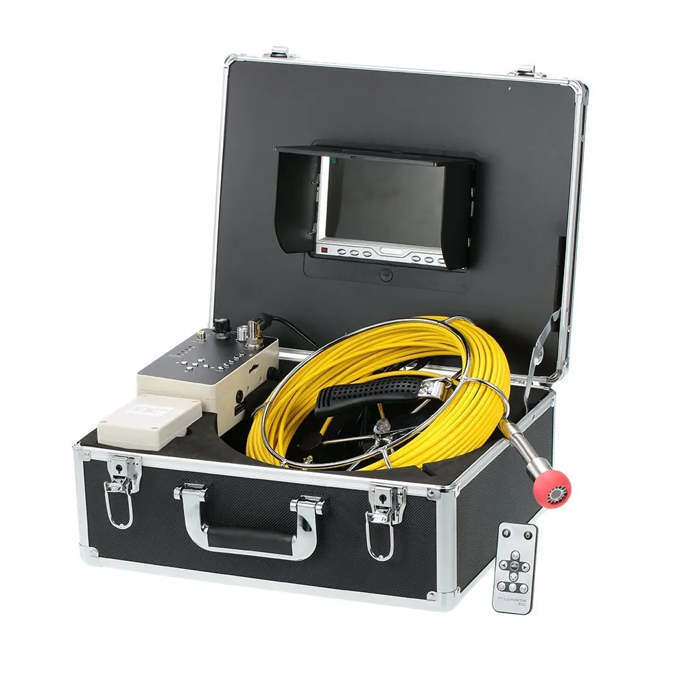 Docooler 7 LCD Monitor 960TVL CCD Pipeline Inspection Camera Waterproof Drain Pipe Sewer Inspection Camera Industrial Endoscope Baroscope Inspection System with 20m Cable