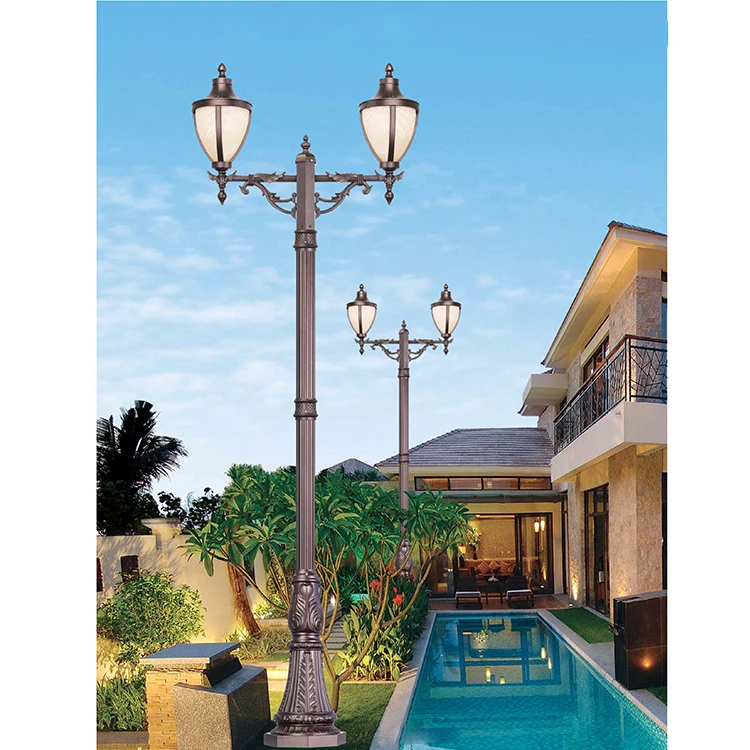 Customized Outdoor classic European Style Waterproof LED Garden Light Antique Street Light and Poles aluminum garden lamp post