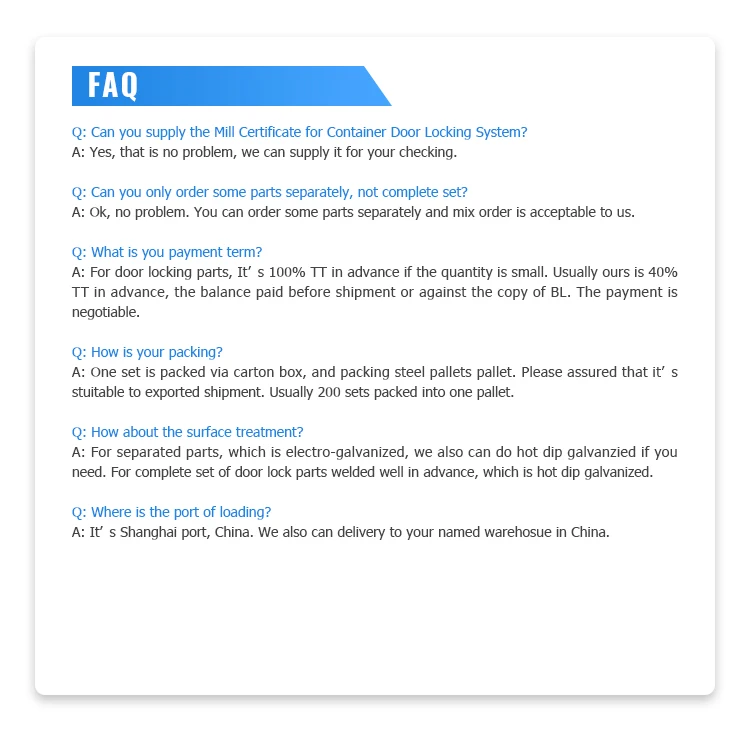 Supply All Galvanized Shipping Container Door Latch And Door Rod Lock