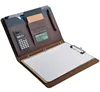 2019 New Portfolio Case Leather Binder 3 Ring with Clipboard/Mini Calculator /Tablet Pouch