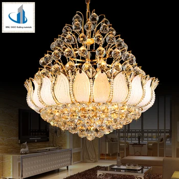 Gold Crystal Verlichting Lamp Luxe Kristal Armatuur Lichten Lusters ... Gold Crystal Verlichting Lamp Luxe Kristal Armatuur Lichten Lusters ...