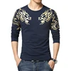 Spring New Men's Brand T-Shirt Fashion Dragon Print T Shirt Plus Size Long Sleeve Tee Shirt Men 5XL;Custom Print t shirt