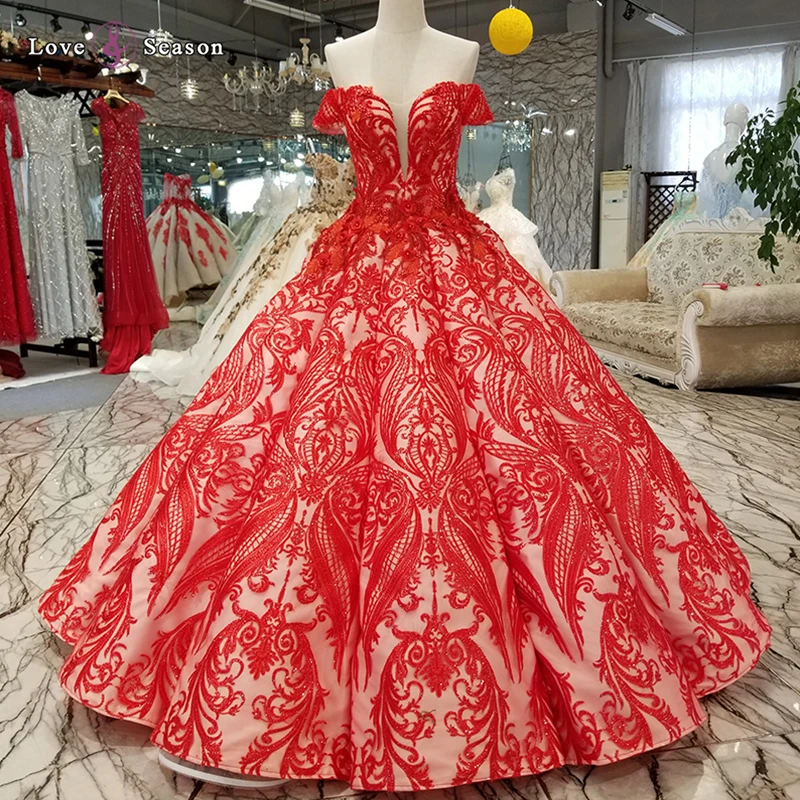 red lace gown