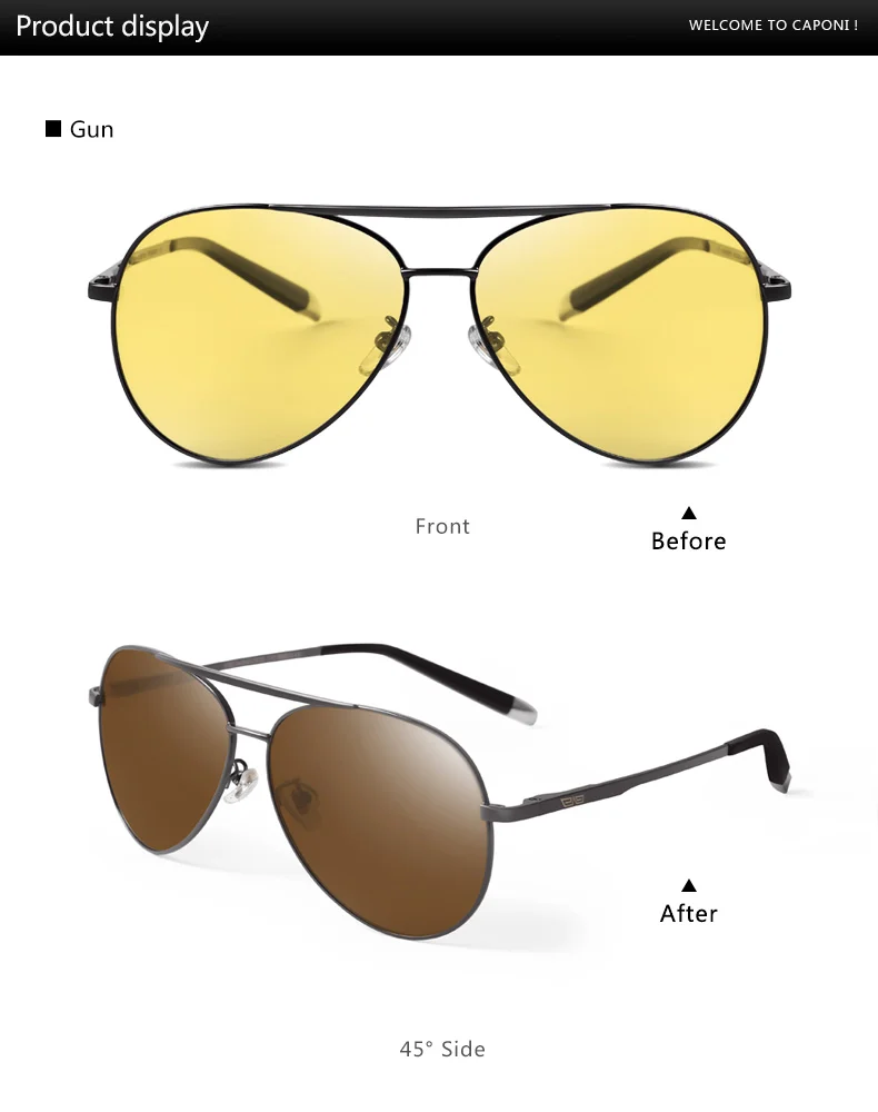 Uv400 Polarized Night Vision Glasses Driving Sports Glasses Antiglare