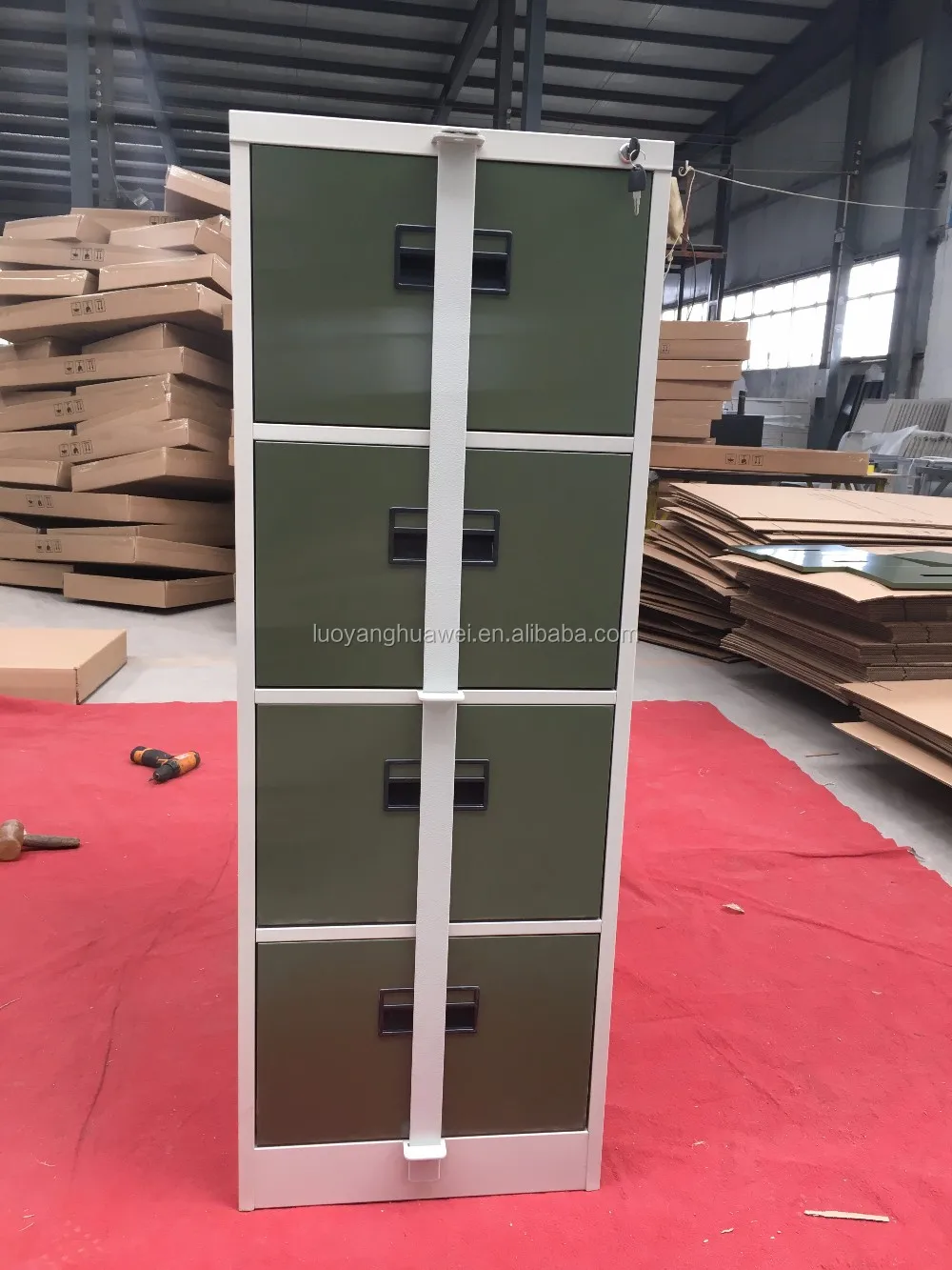 Modern Steel Vertical 4 Drawer Filing Steel Security Bar File