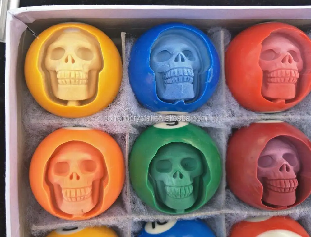 16 Piece Awesome Handmade Carving Billiard Ball Skulls~super Realistic 