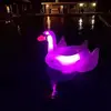 pvc inflatable product colorful LED light swan/inflatable shine swan float for swimming pool or night