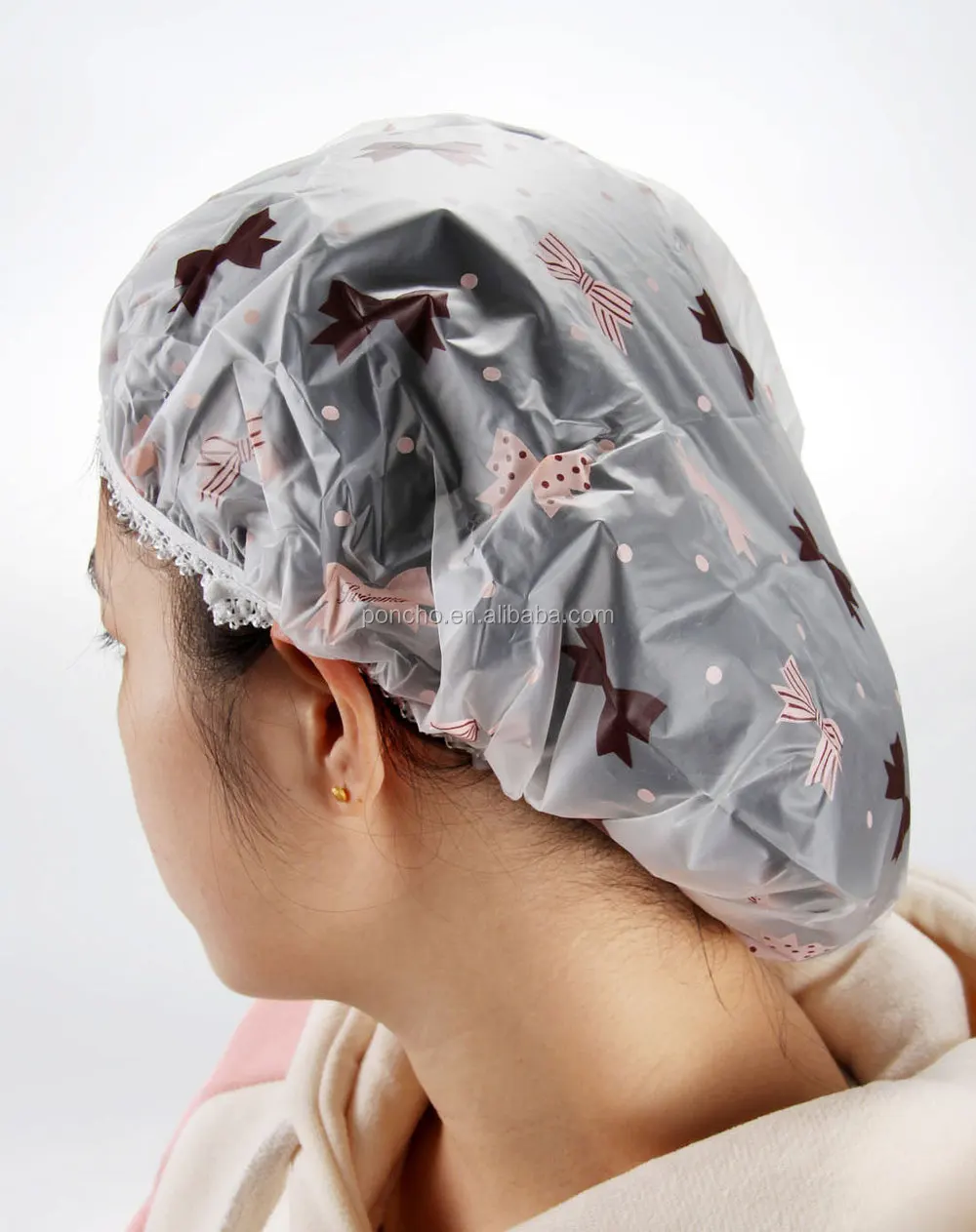 Waterproof Beautiful Cheap New Shower Cap For Women,Round Shower Cap