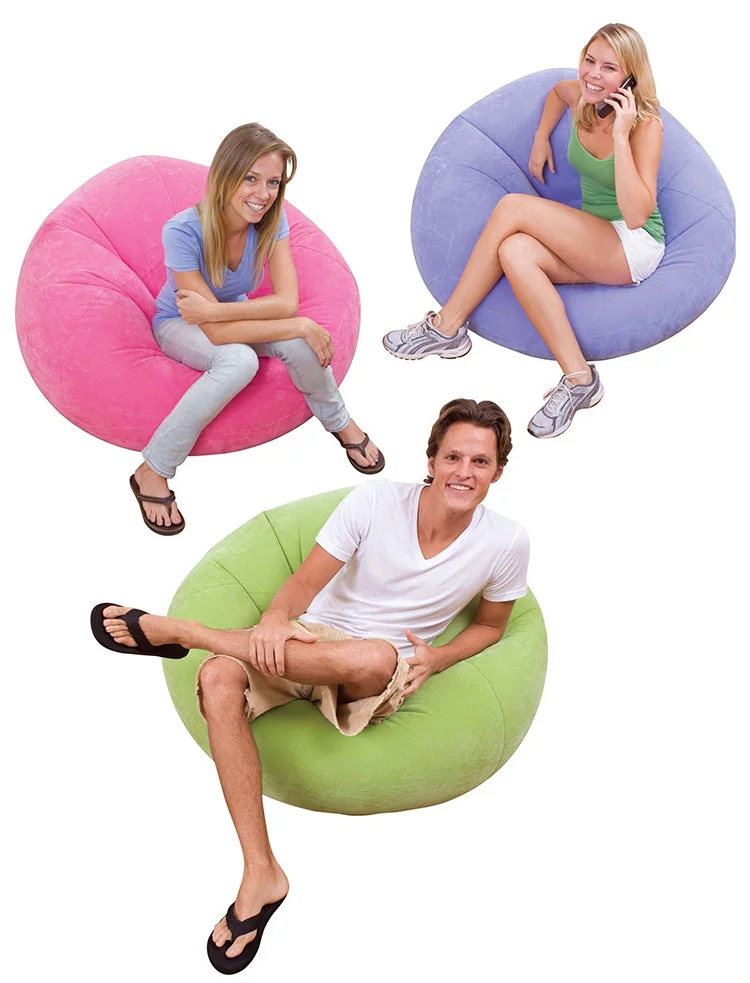 Durable Inflatable Bean Bag Lazy Sofa Flocking Inflatable Bean Air Bag