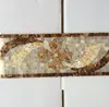 Honey onyx mixed white onyx mosaic border tile with mesh backed