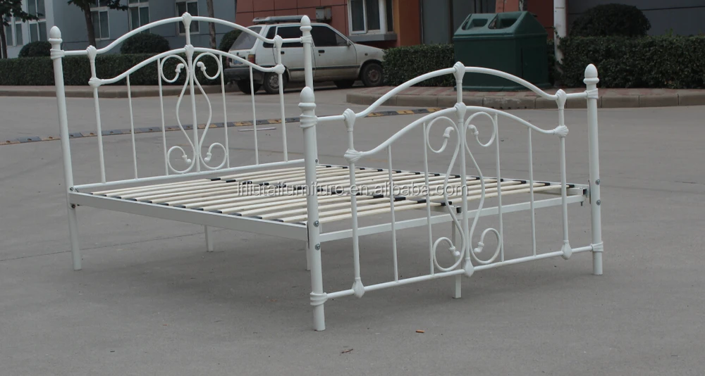 Single Metal Bed With Mesh Base New Model Latest Metal Double Bed Design With Steel Tube Base