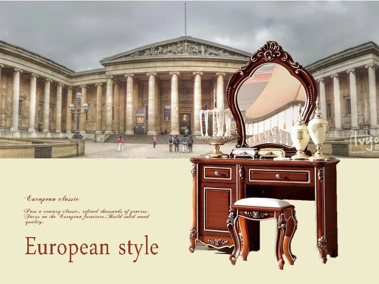 European mirror table antique bedroom dresser French furniture french dressing table p10227
