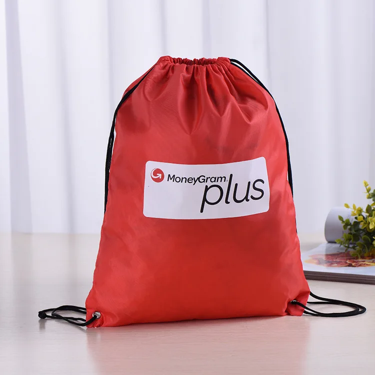 Heat Sublimation Full Color Printing Promotional Nylon Drawstring Gift