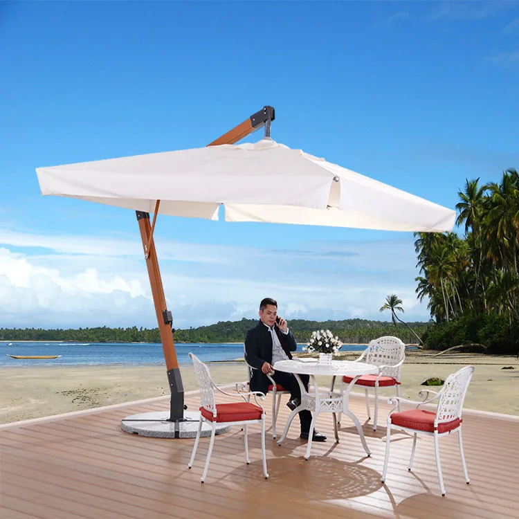 Outdoor Patio  Imported Hardwood Hanging Umbrella
