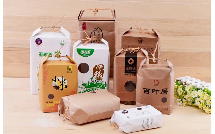 Cheap Custom 1kg 2kg 5kg 10kg Rice Paper Bags Paper Film Bag - Buy Rice ...