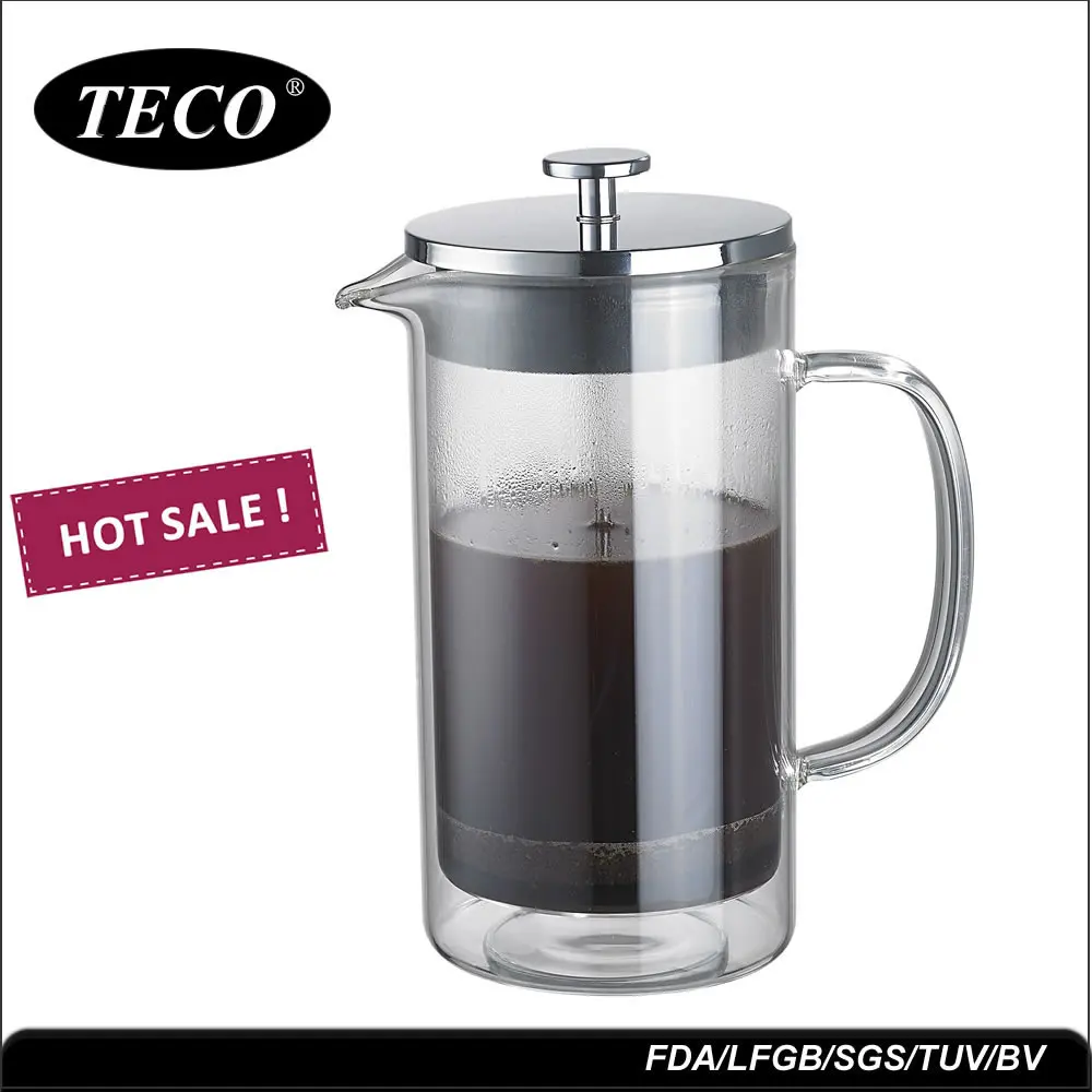 2019 Hot Selling Double Wall Insulated Glass French Coffee Press