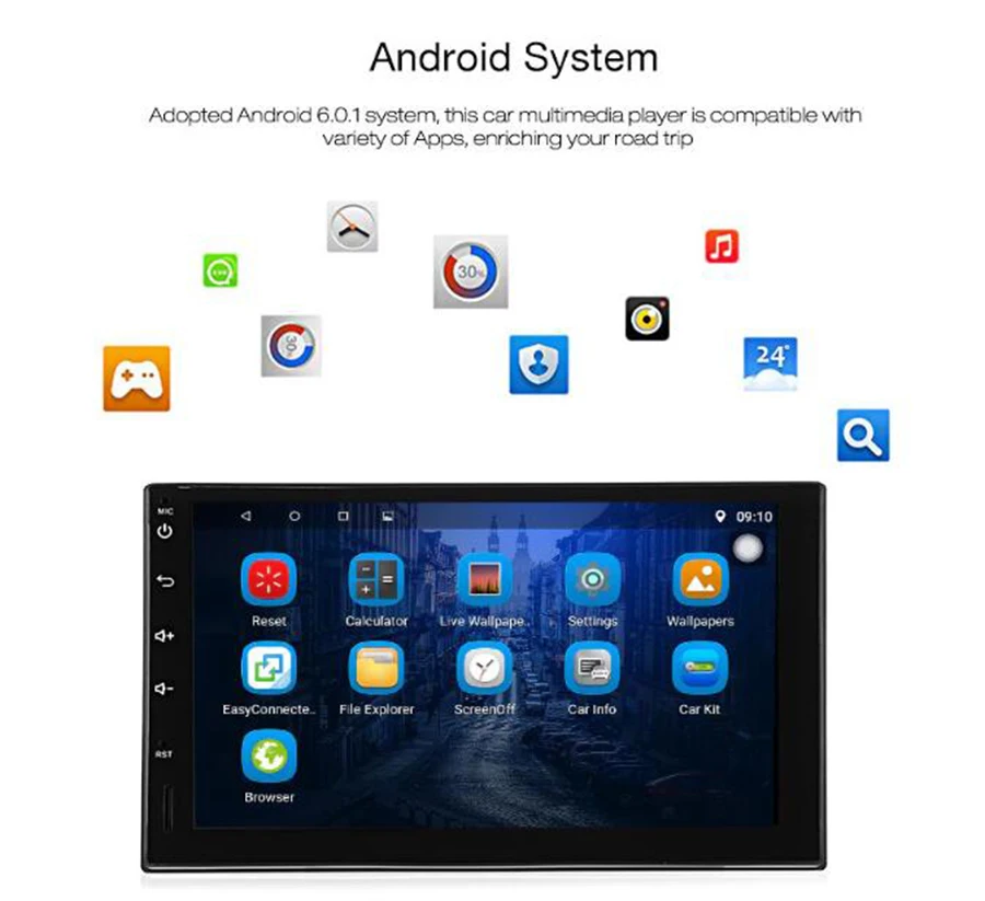 Cheap 2 Din Android Car DVD Player Radio bluetooth GPS Navigation wifi Stereo video 7 inch 1024*600 Universal in Car Multimedia Player 2