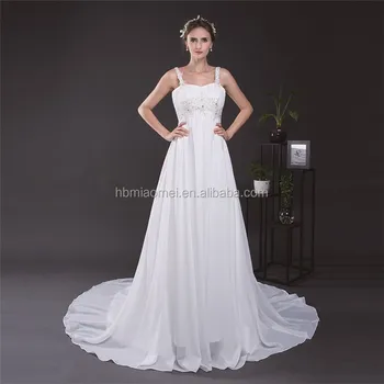 Pure White Spaghetti Strap Sexy Long Tail Dress For Fat Women One