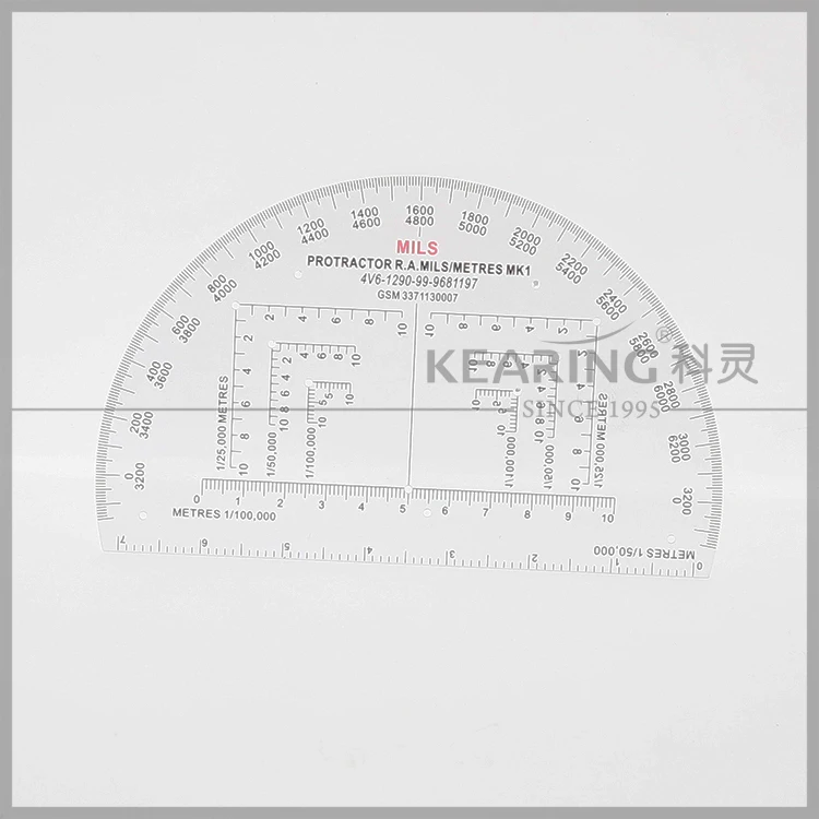 military protractor scale