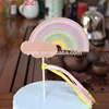 Cake Decorations for Kids Birthday Party Supplies Rainbow with Cloud Cupcake Picks Set