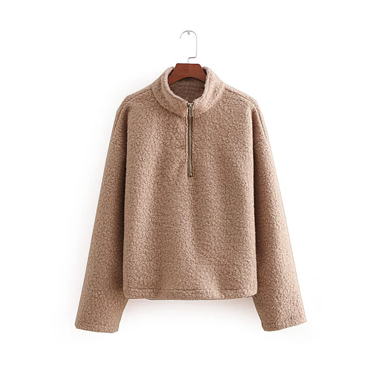 faux fur sherpa pullover