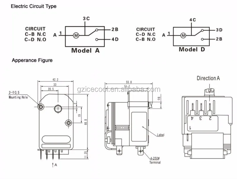 Ac220v-240v De Descongelación Tmde Para Refrigerador ... supco defrost timer wiring diagram 