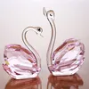 Decorative crystal glass swan animal for wedding favors gifts